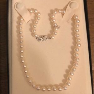 Mikimoto 18" Akoya Cultured Pearl Necklace 18KGold